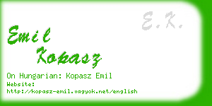 emil kopasz business card